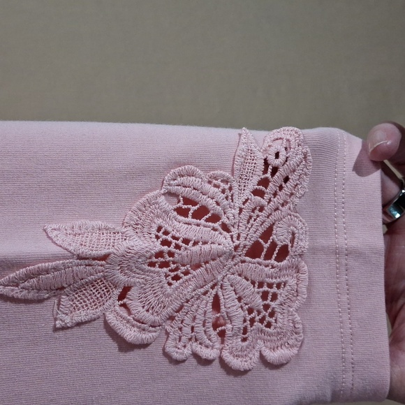 Denim & Co Active V-Neck Long Sleeve Tunic in Pink XL (NWOT) - Picture 4 of 7